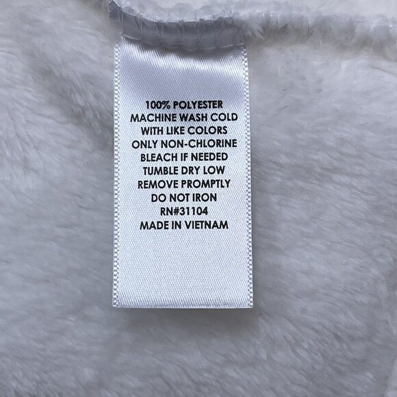 KIM ROGERS Women's Sz Small SM S Ivory Fleece Vest Full Zip With Pockets - Picture 4 of 5